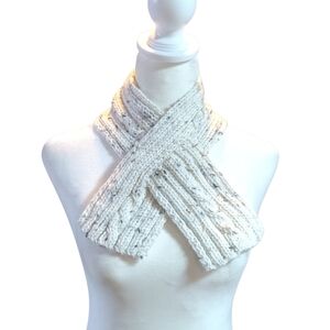 Handmade Crocheted Slot Scarf Neck Warmer Wheat Off White